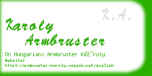 karoly armbruster business card